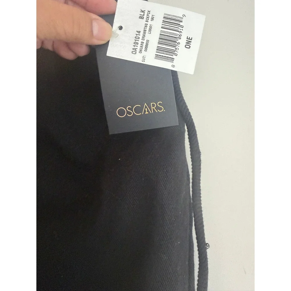 Oscars Academy of Motion Picture Arts and Sciences Drawstring Backpack Black NWT